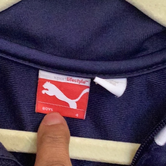 301.  Puma Kids Navy Blue Hoodie - Picture 2 of 4